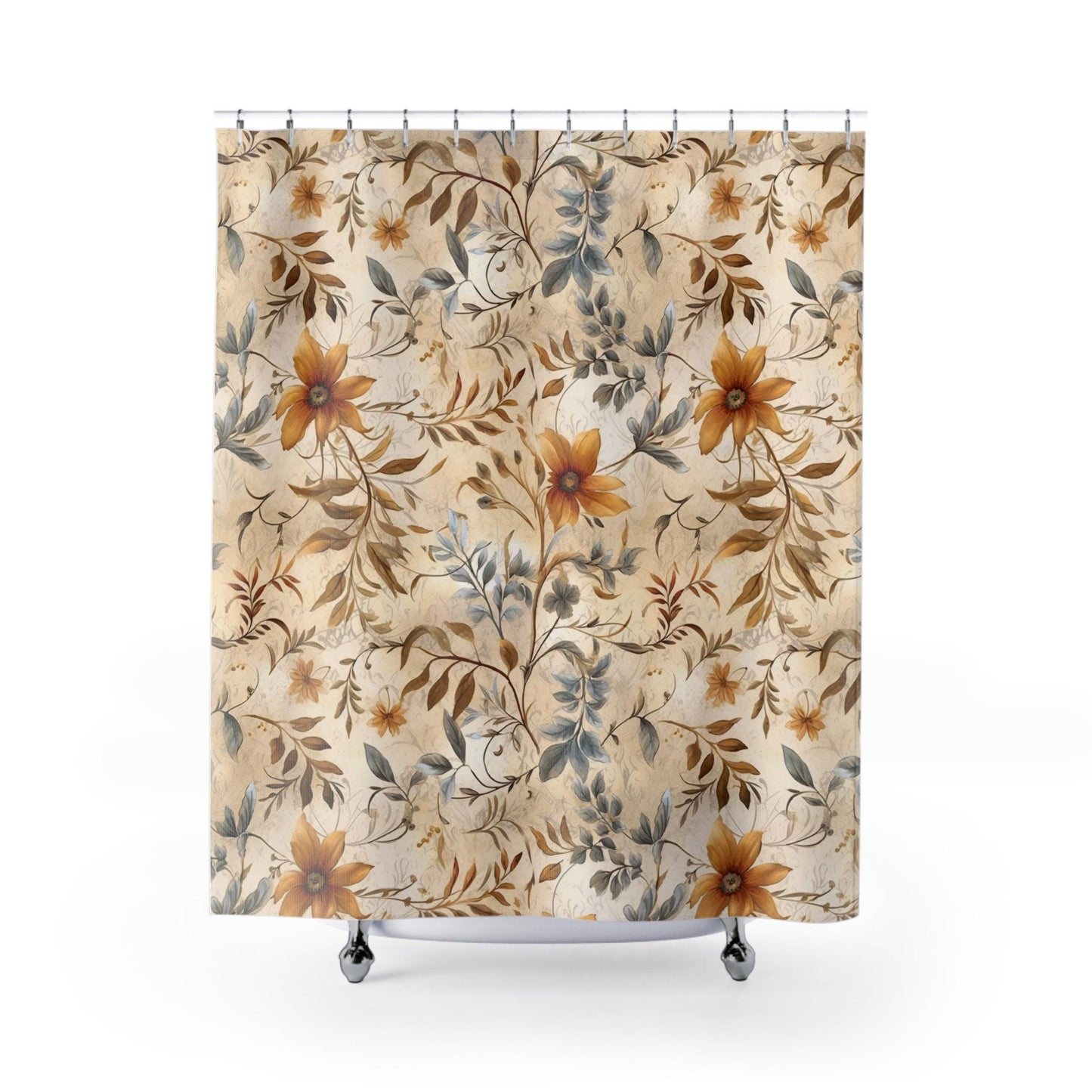 Distressed Western Floral Shower Curtains, Vintage Bathroom Decor, Rustic Farmhouse Home, Country Chic Bath, Gift for Women, Boho Style