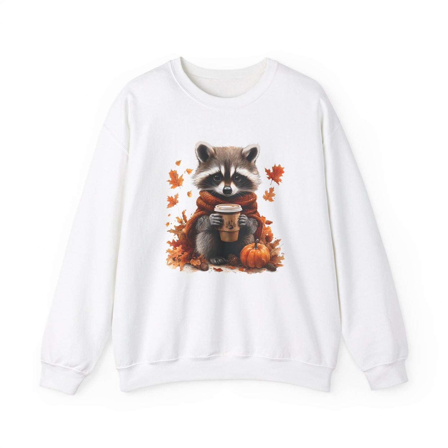 Pumpkin spice fall vibe racoon crewneck sweatshirt