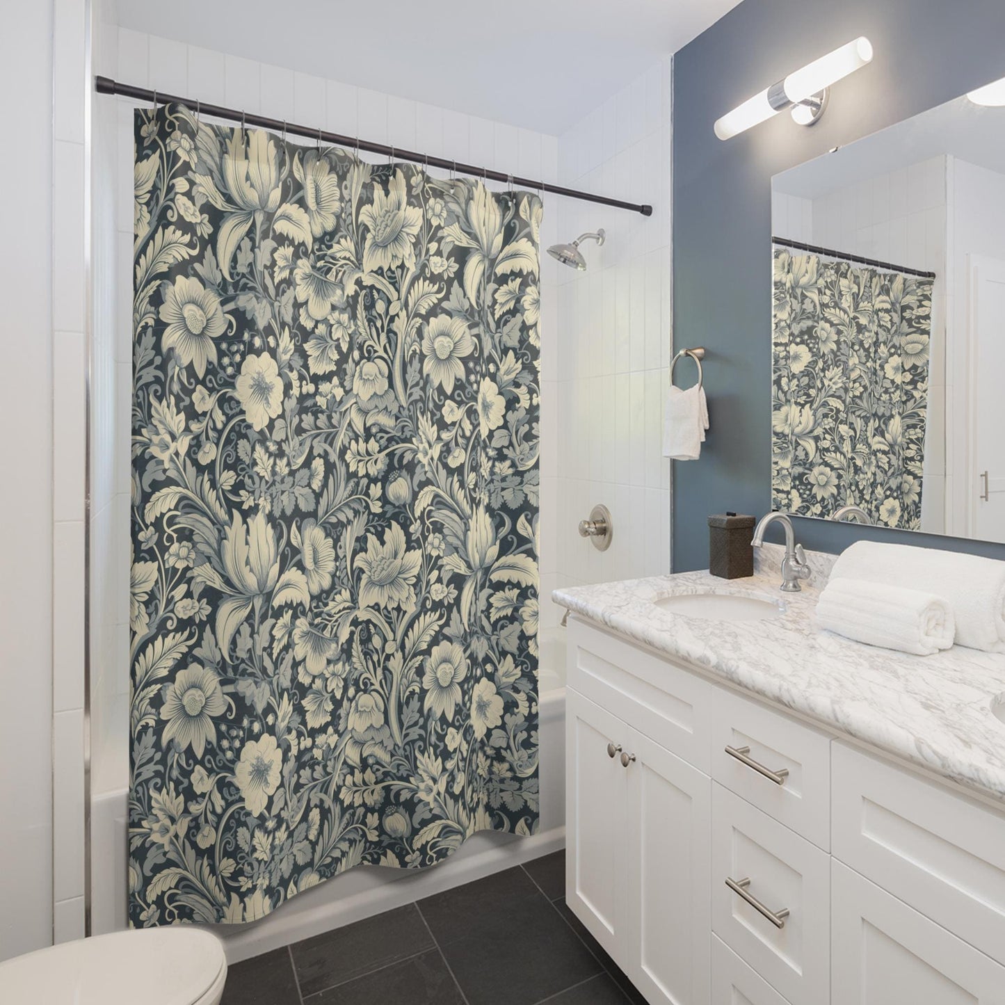 Vintage Floral Shower Curtains, Bathroom Decor, Boho Home, Fabric Shower Curtain, Farmhouse Tapestry, Bathroom Makeover