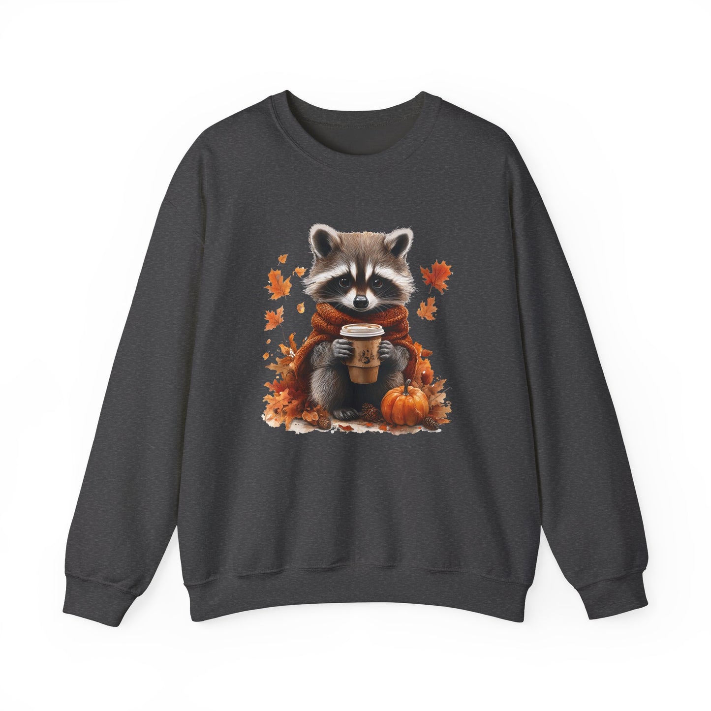 Pumpkin spice fall vibe racoon crewneck sweatshirt