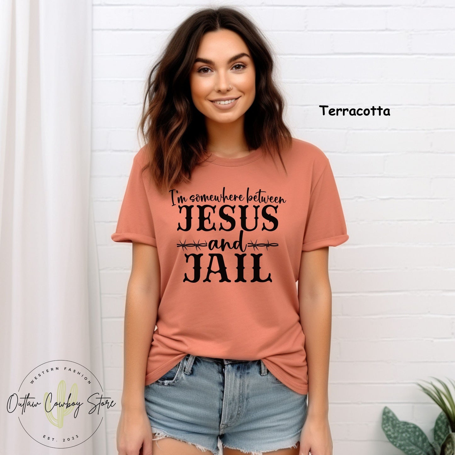 Country Music "Somewhere Between Jesus and Jai" l - Johnny Cash, Comfort Colours Premium Women's T-shirt