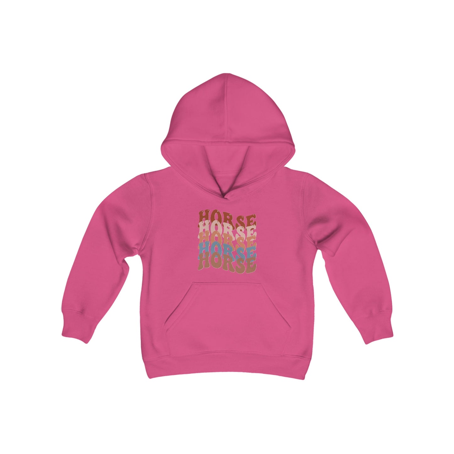 HORSE retro wave Youth Heavy Blend Hooded Sweatshirt