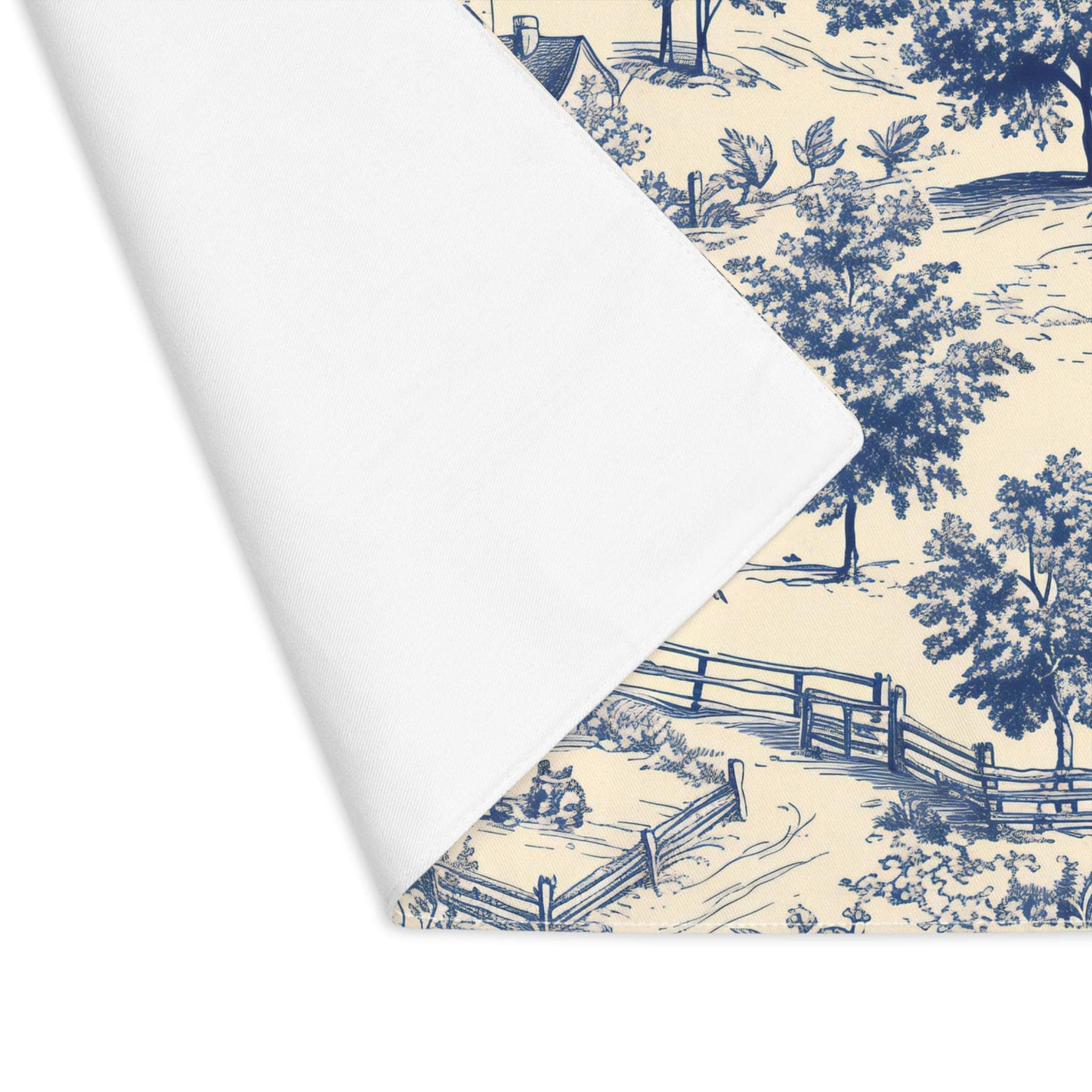 Chinoiserie Toile De Jouy Blue and White Placemat, French Country Table Decor, Dining Mat, Kitchen Table Setting, Vintage Farmhouse