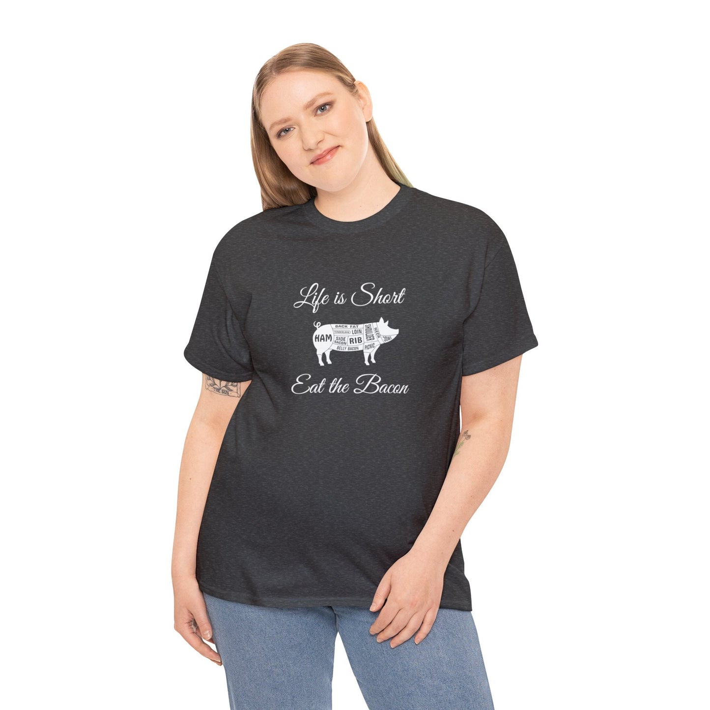 Bacon Lovers | Farmers Market Tshirt | Support Local Farmers| Farming Shirt Unisex Heavy Cotton Tee