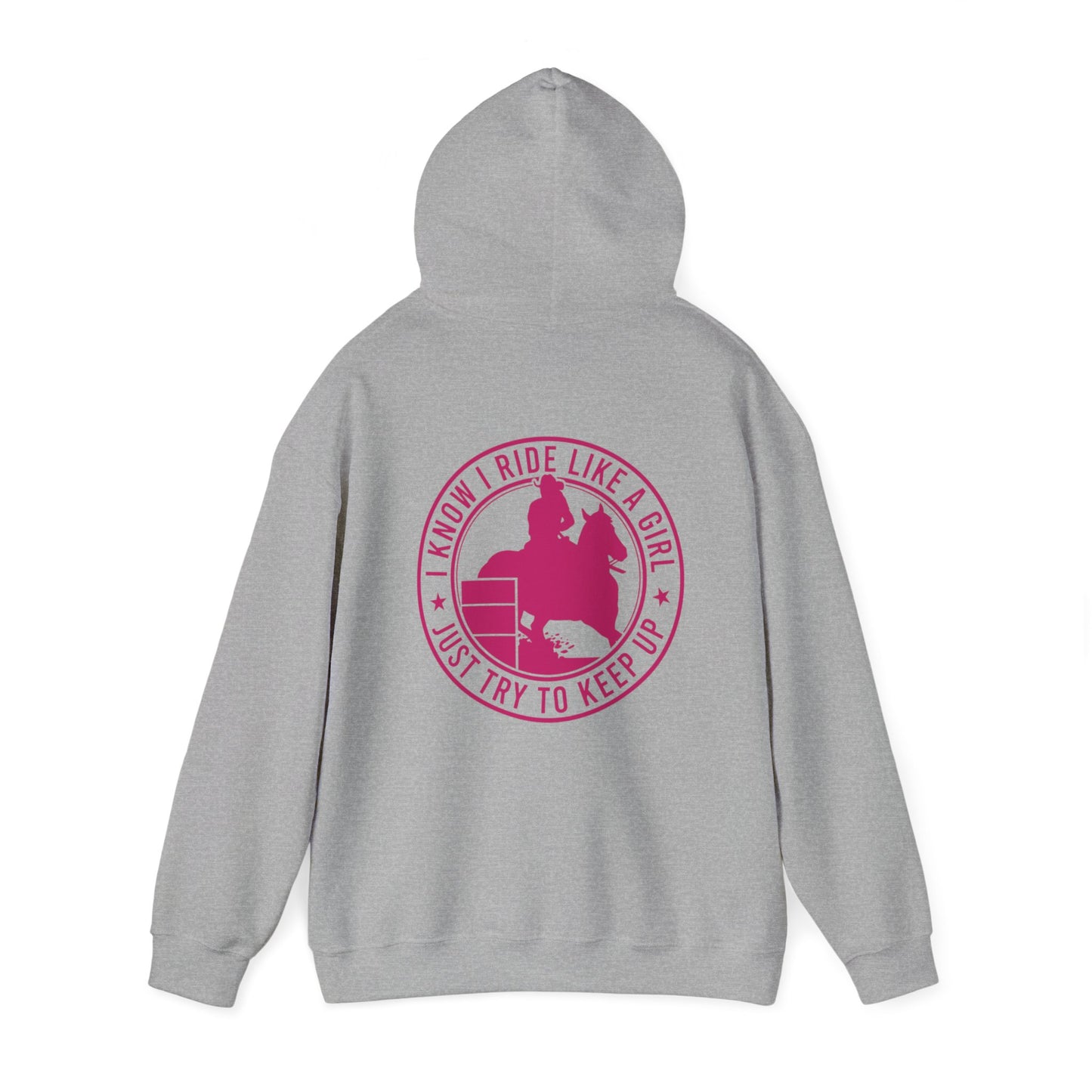 Ride Like a girl Heavy Blend Hoodie for the barrel racer | Gift for the barrel racer| Equestrian hoodie