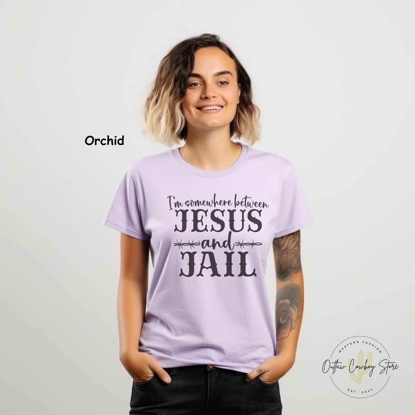 Country Music "Somewhere Between Jesus and Jai" l - Johnny Cash, Comfort Colours Premium Women's T-shirt
