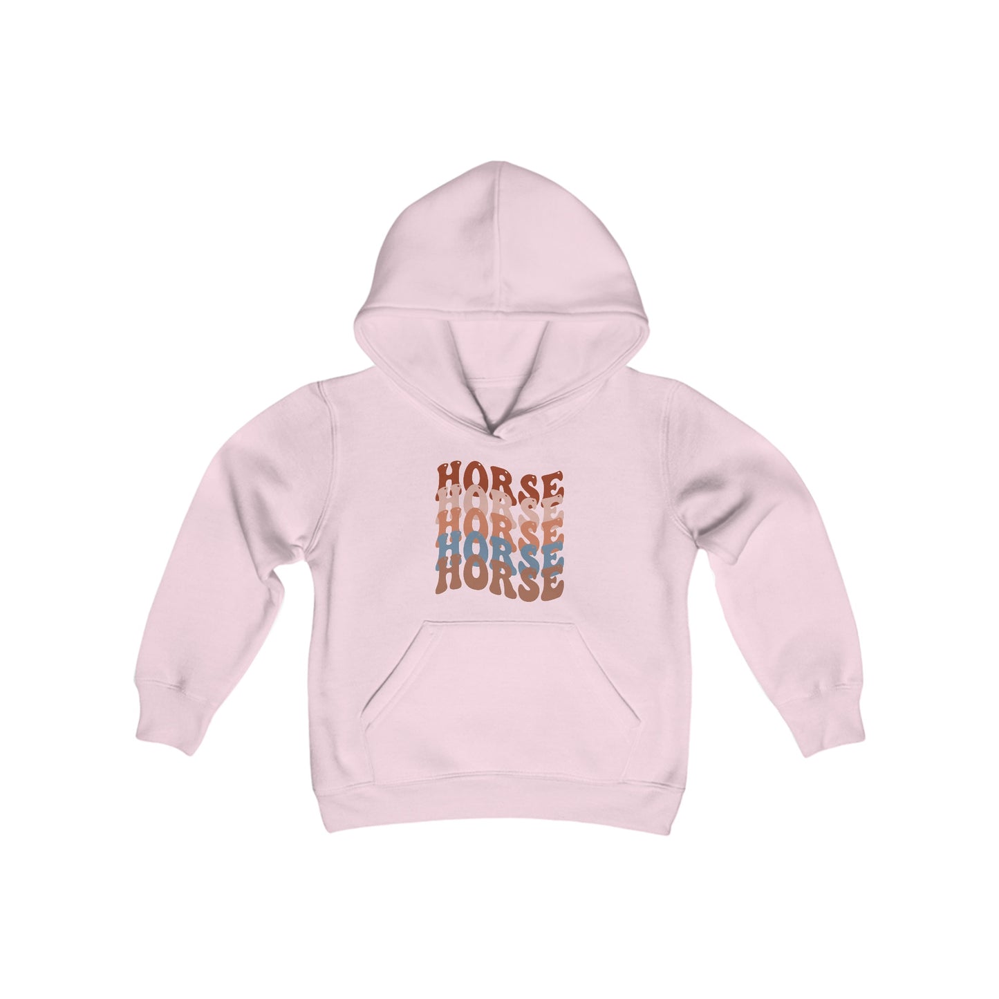 HORSE retro wave Youth Heavy Blend Hooded Sweatshirt