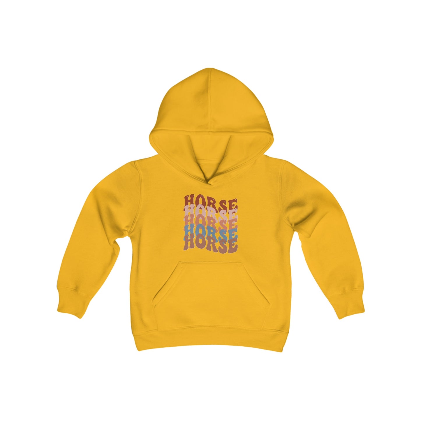 HORSE retro wave Youth Heavy Blend Hooded Sweatshirt