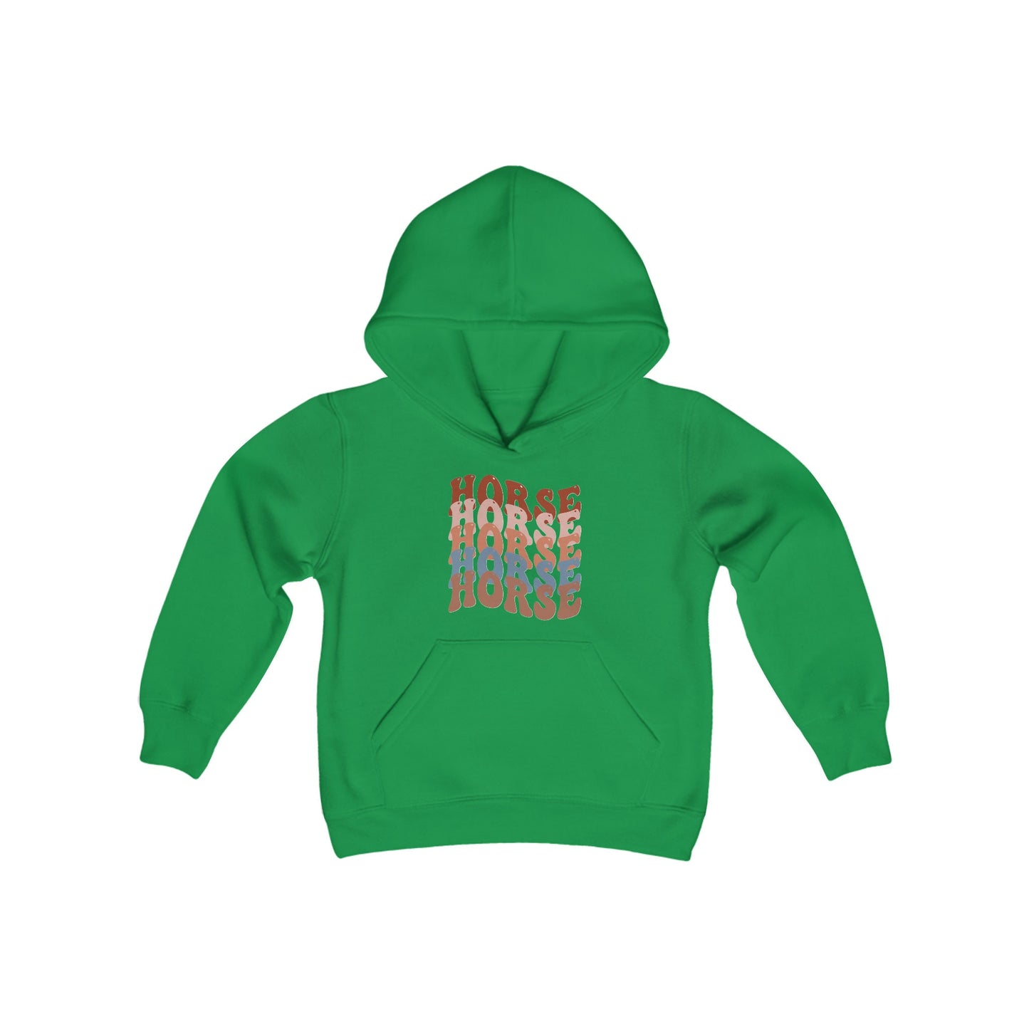 HORSE retro wave Youth Heavy Blend Hooded Sweatshirt
