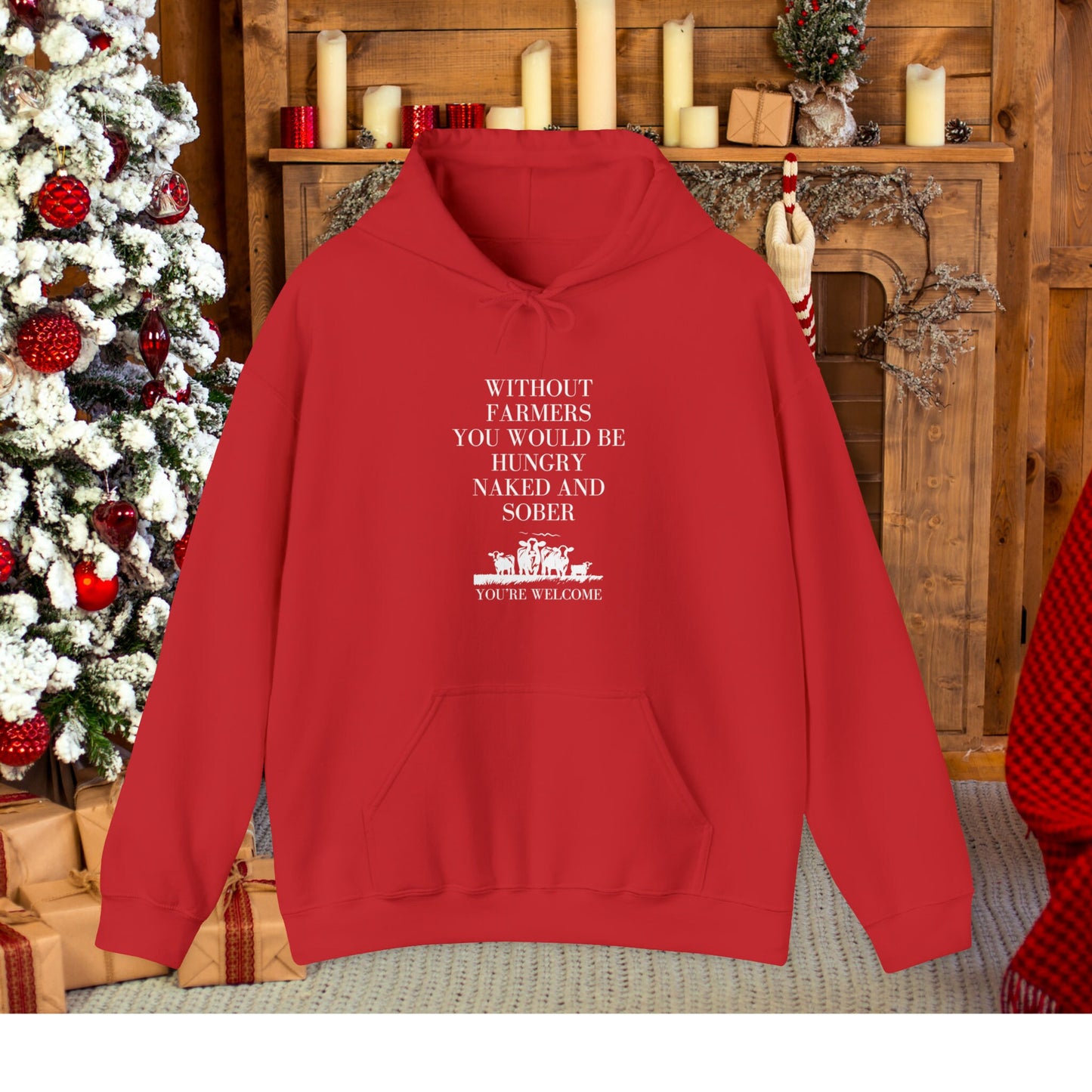 Support Farmers: Without Farmers you'd be hungry naked and sober| No Farmers No Food Hoodie | Western Hoodie