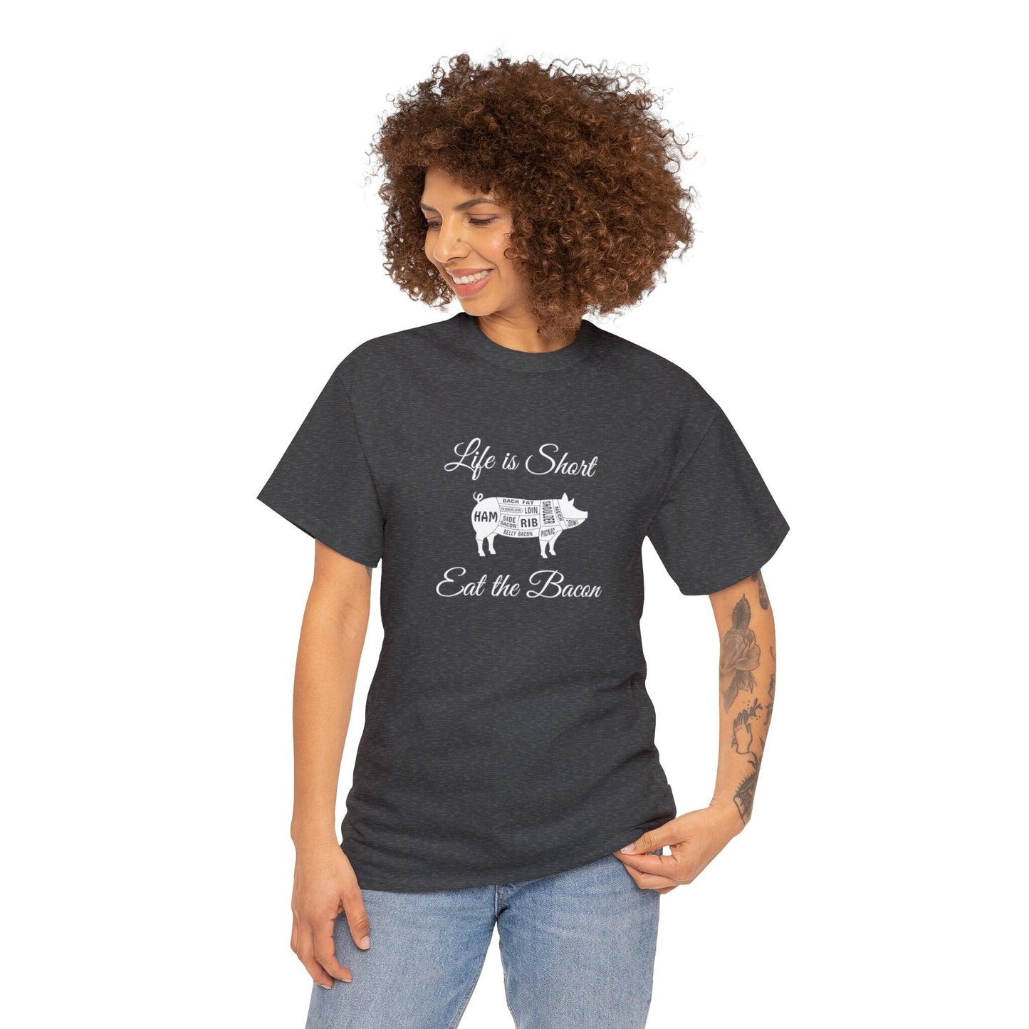 Bacon Lovers | Farmers Market Tshirt | Support Local Farmers| Farming Shirt Unisex Heavy Cotton Tee