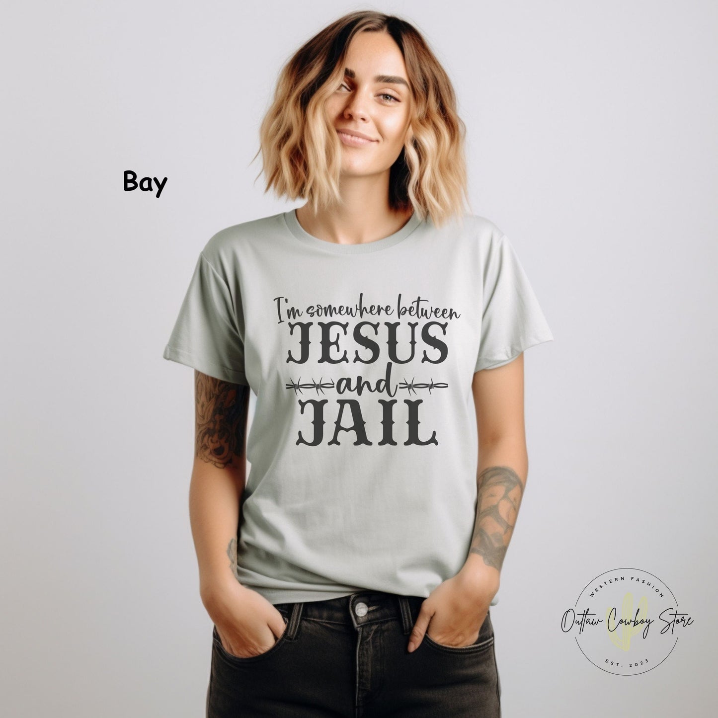 Country Music "Somewhere Between Jesus and Jai" l - Johnny Cash, Comfort Colours Premium Women's T-shirt