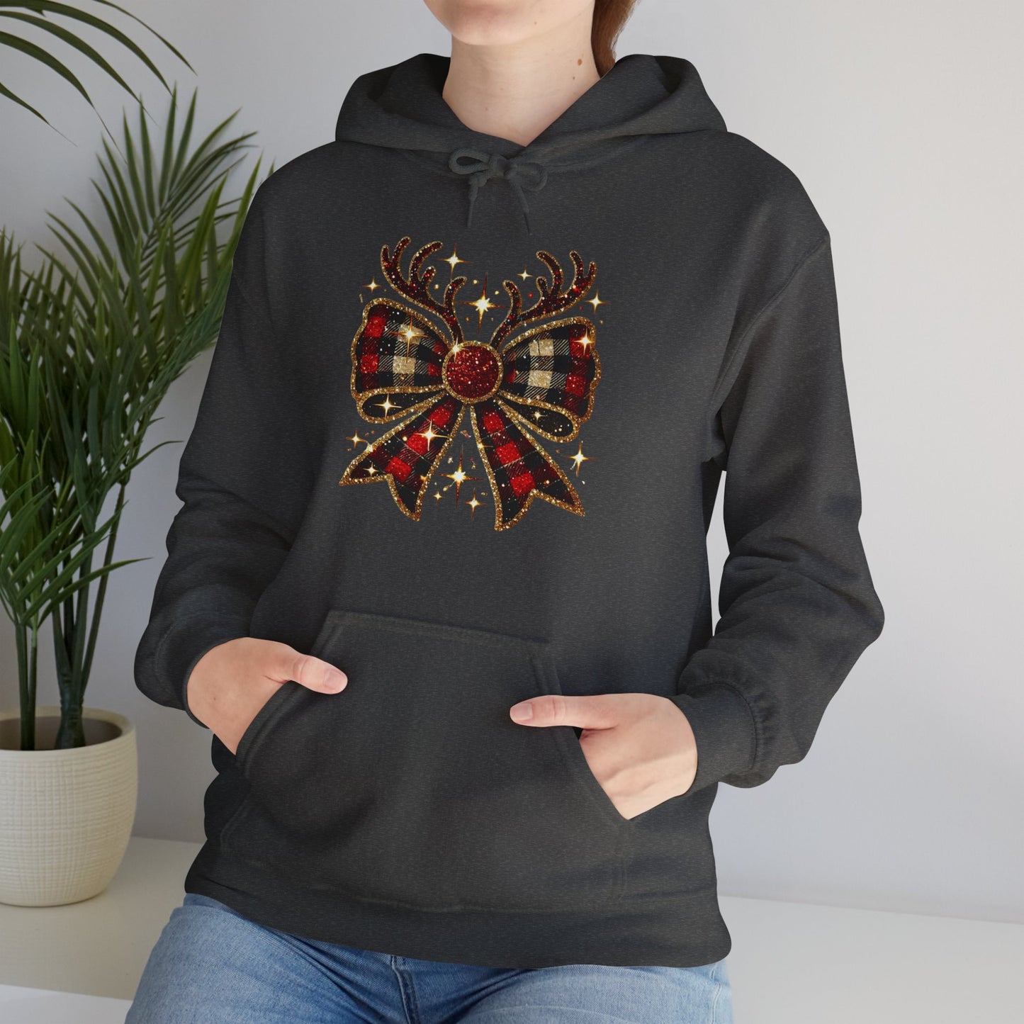 Reindeer Bow Christmas Hoodie