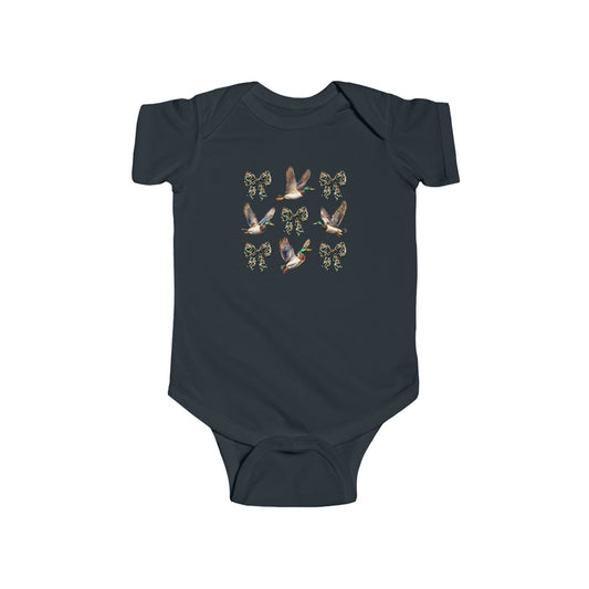 My Little Hunter Ducks & Bows Infant Fine Jersey Bodysuit