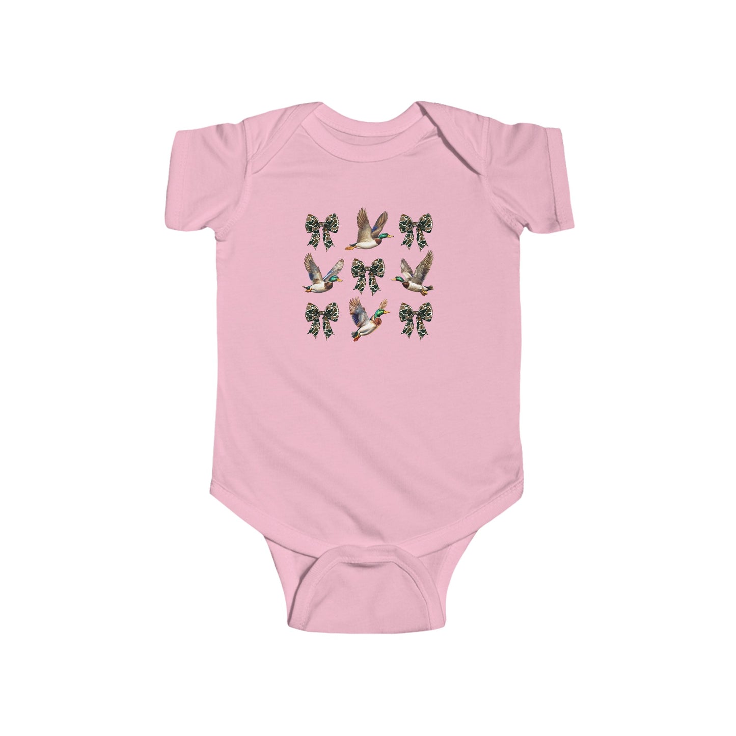 My Little Hunter Ducks & Bows Infant Fine Jersey Bodysuit