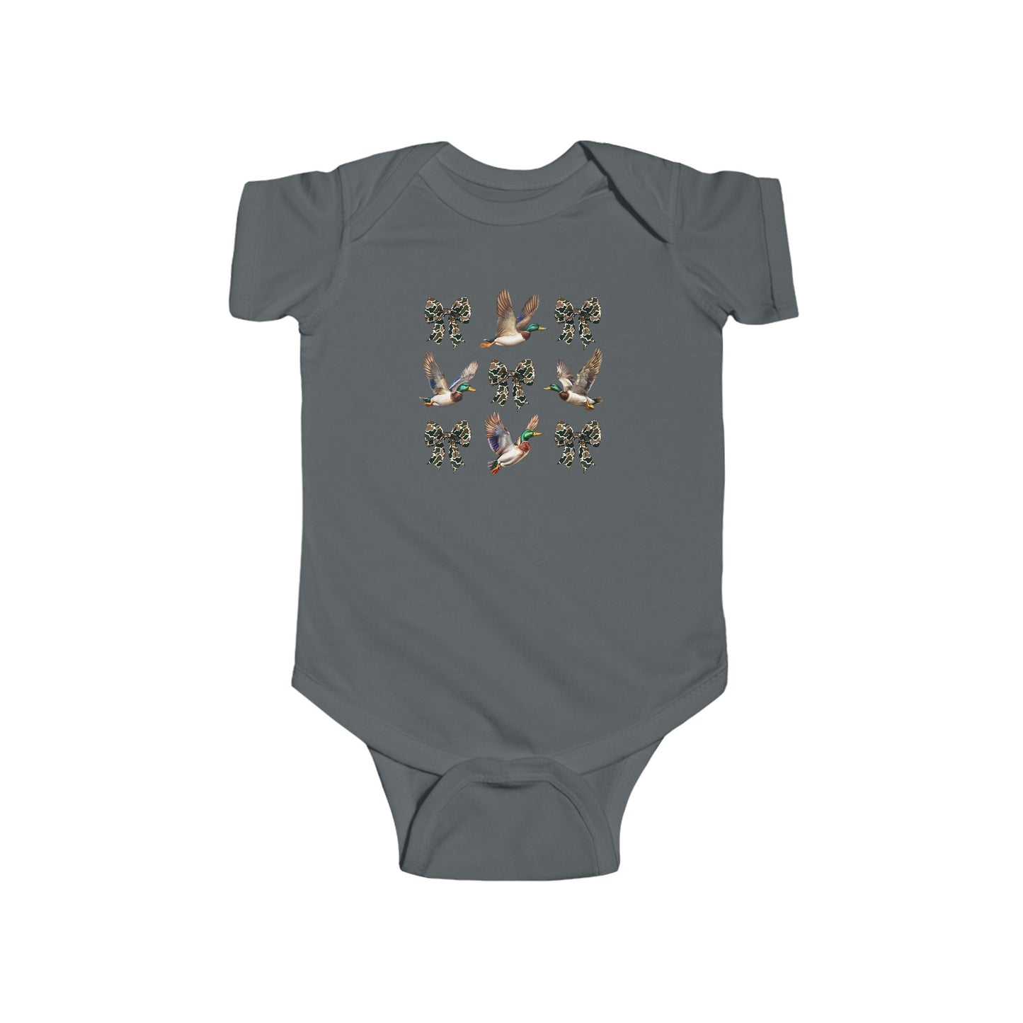 My Little Hunter Ducks & Bows Infant Fine Jersey Bodysuit