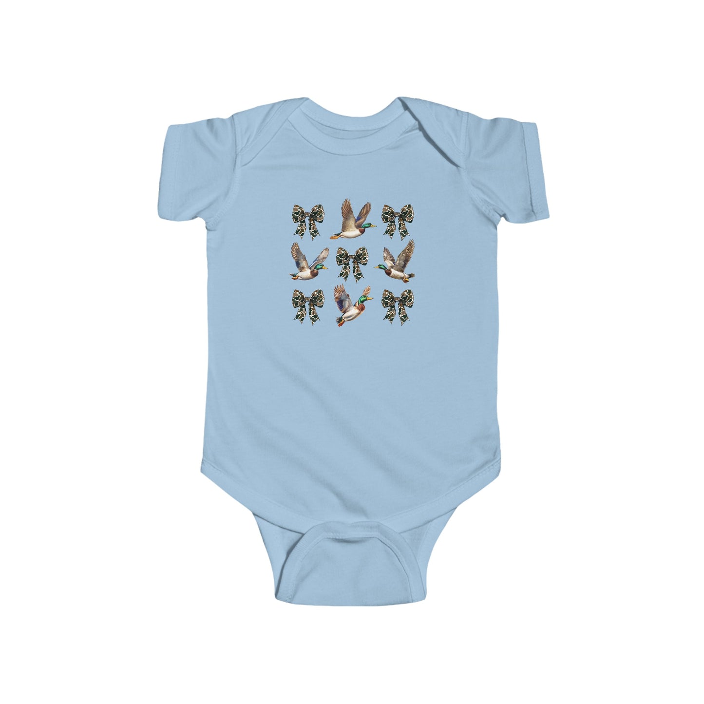 My Little Hunter Ducks & Bows Infant Fine Jersey Bodysuit