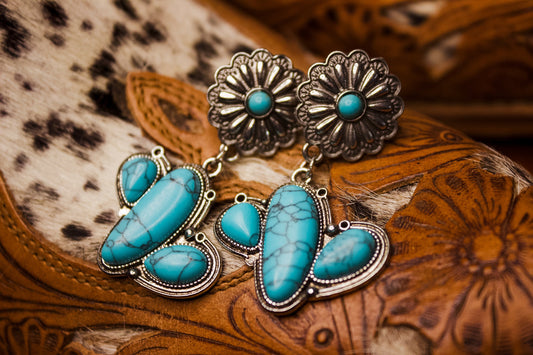 Turquoise Cactus Earrings