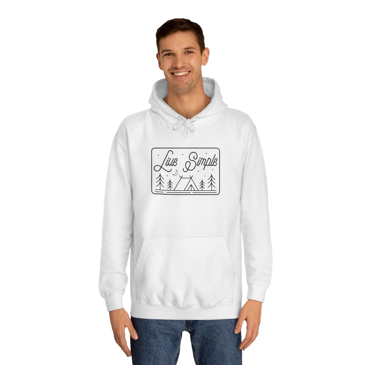 Live Simple Unisex College Hoodie | Camping Hoodie | Outdoorsy Gifts | Cabin Life | Lake Life Hoodie | Men's Hoodie | Women's Hoodie |