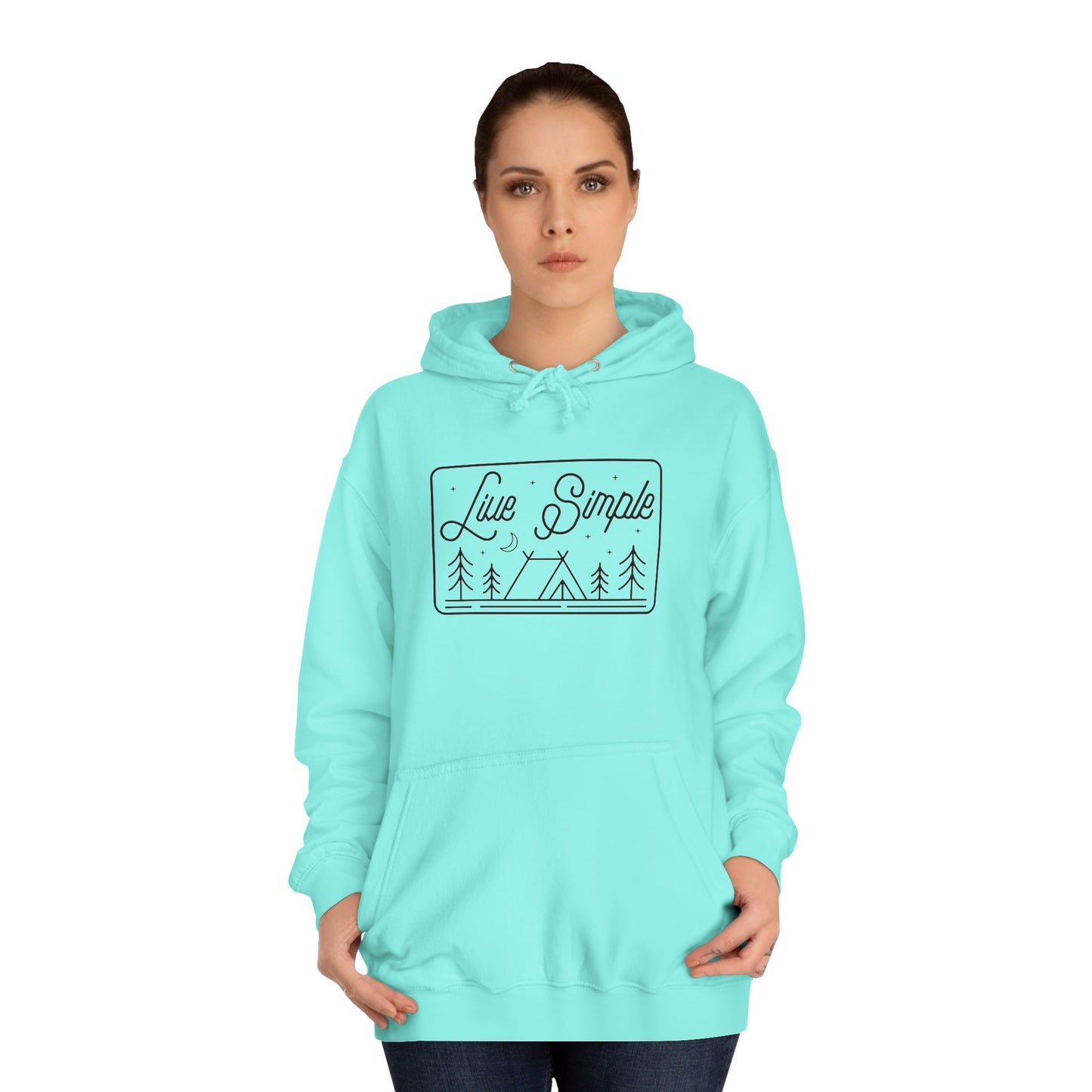 Live Simple Unisex College Hoodie | Camping Hoodie | Outdoorsy Gifts | Cabin Life | Lake Life Hoodie | Men's Hoodie | Women's Hoodie |