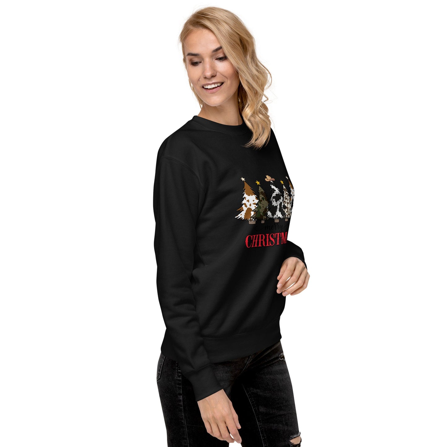 Cowy Christmas Trees -Unisex Premium Sweatshirt