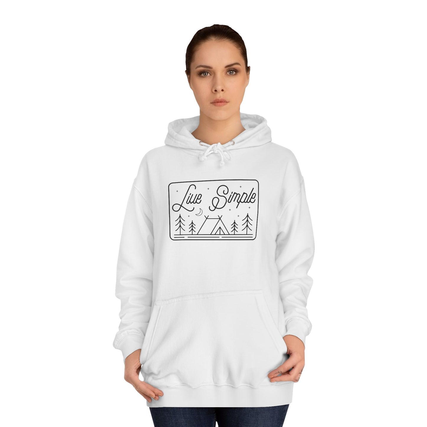 Live Simple Unisex College Hoodie | Camping Hoodie | Outdoorsy Gifts | Cabin Life | Lake Life Hoodie | Men's Hoodie | Women's Hoodie |