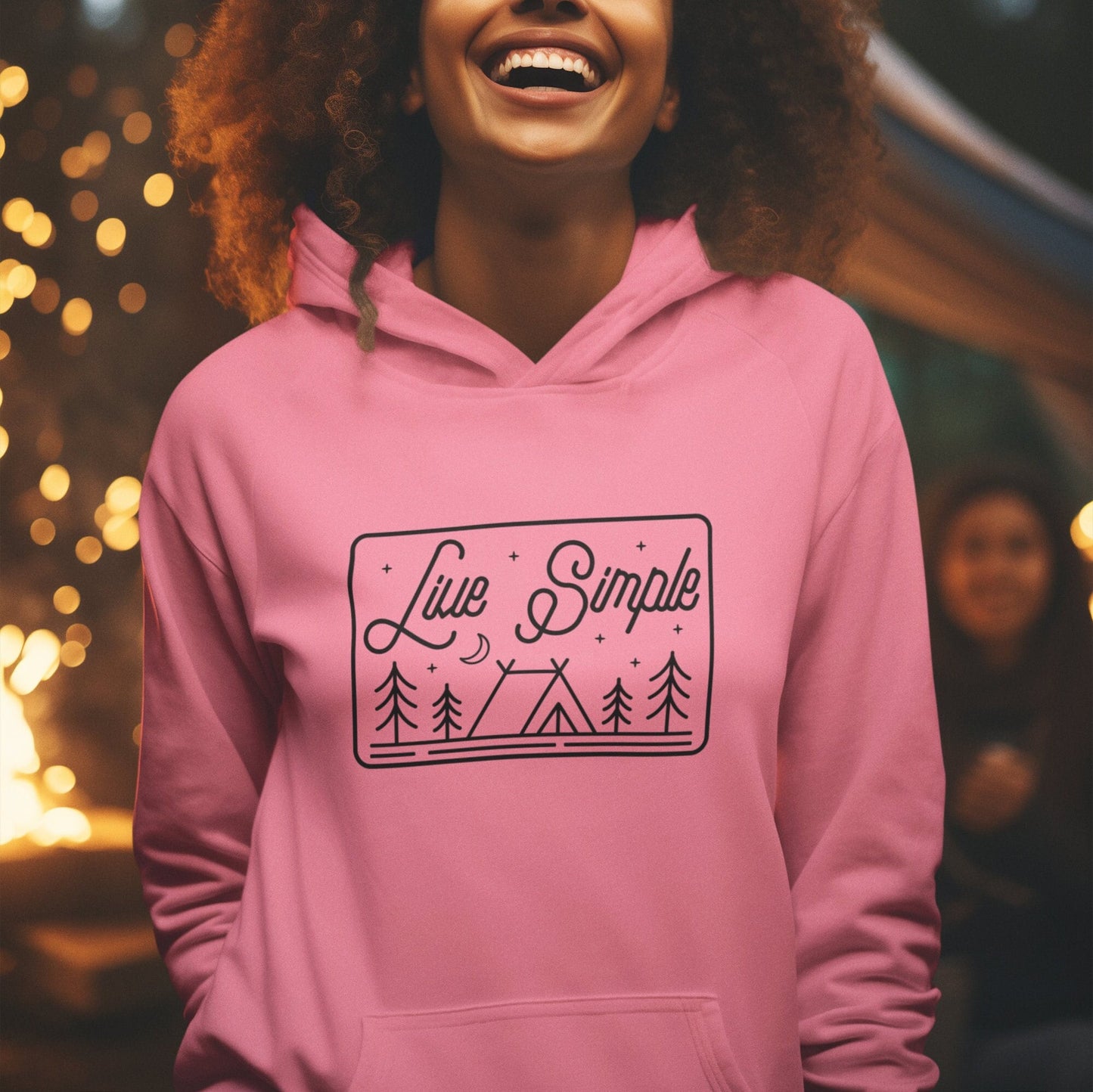 Live Simple Unisex College Hoodie | Camping Hoodie | Outdoorsy Gifts | Cabin Life | Lake Life Hoodie | Men's Hoodie | Women's Hoodie |