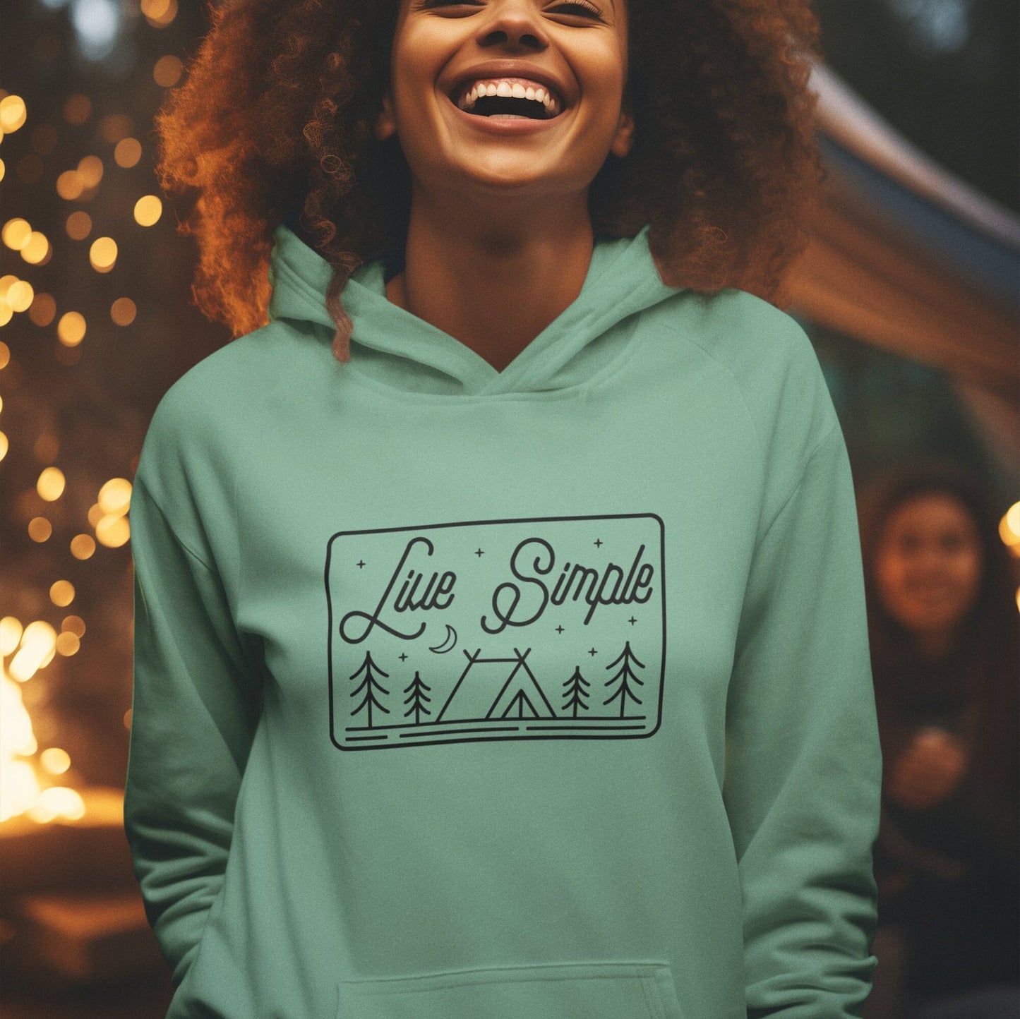 Live Simple Unisex College Hoodie | Camping Hoodie | Outdoorsy Gifts | Cabin Life | Lake Life Hoodie | Men's Hoodie | Women's Hoodie |