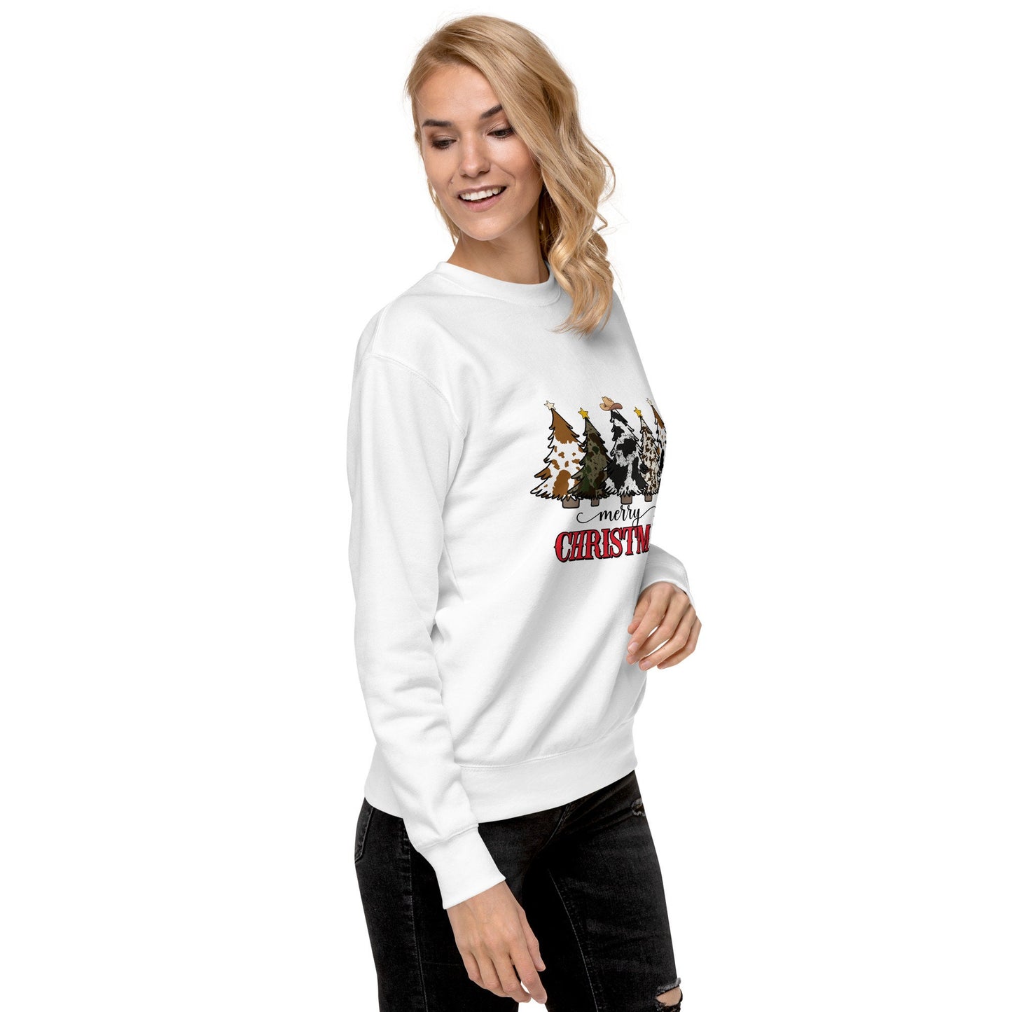 Cowy Christmas Trees -Unisex Premium Sweatshirt