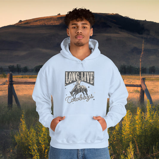 Long Live Cowboys - Unisex Western Hooded Sweatshirt